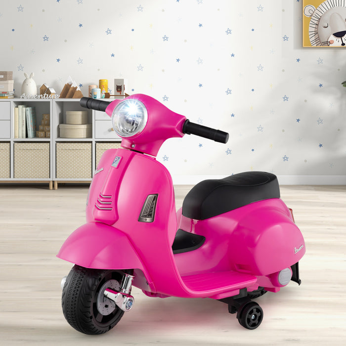Costway Kids Ride On Motorcycle With Training Wheels Headlight Horn 6v Battery Pink