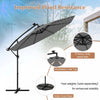 Costway 10 Ft Patio Solar LED 40 Lights Offset Umbrella Crank Cross Base Gray