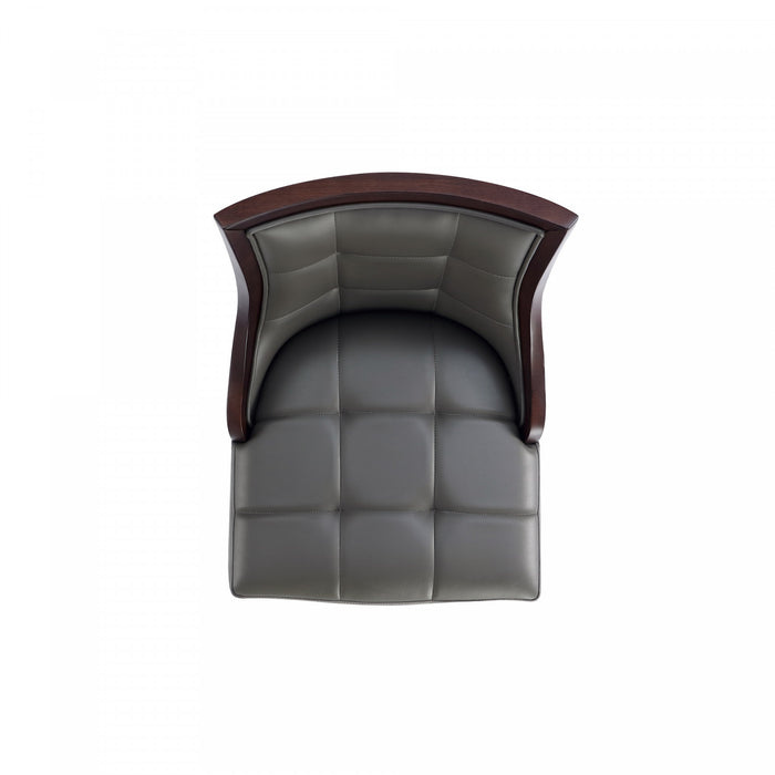 Fifth Avenue Traditional Wood Upholstered Counter Stool in Graphite - Set of 2