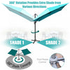 Costway 10'x13' Patio Offset Cantilever Umbrella Aluminum 360° Rotation Tilt Turquoise