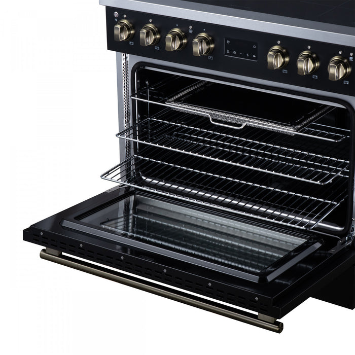 Forno Torino 36 Inch Black Induction Range, 5.36 cu.ft - FFSIN0936-36BLK Electric Range