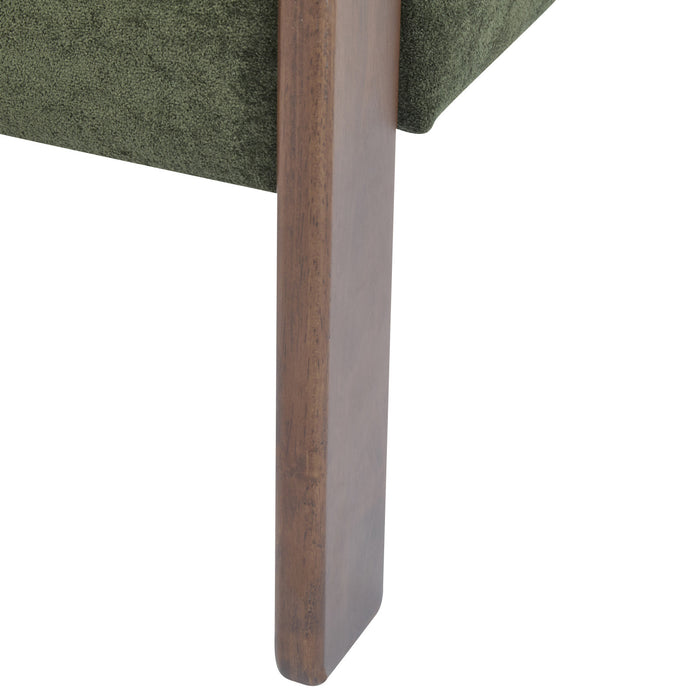 Olivia Velvet Upholstered Accent Armchair with Barrel Back Design and Rubber Wood Frame,Green Accent Chair