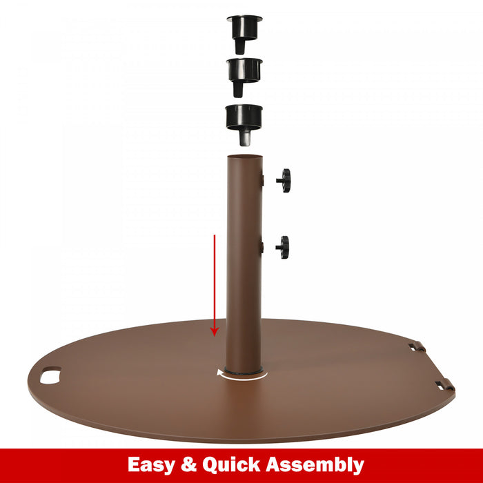 Costway 9ft Patio Umbrella Outdoor W/ 50 LBS Round Umbrella Stand W/ Wheels