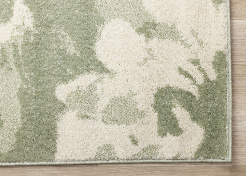 Ellis Floral Green Cream Area Rug - 5'3\" x 7'7\"