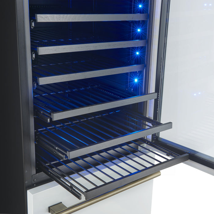 Forno Azienda 24\" Dual Zone Wine Cooler, 15.8 Cu.Ft, 108 Bottles & 100 Cans, White - FWCDR6628-24WHT Refrigerator