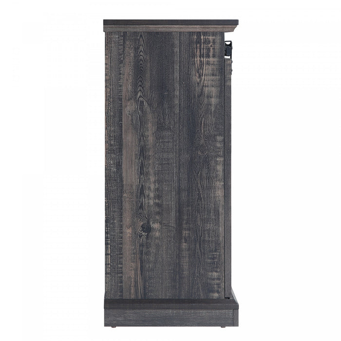 Myrtle Modern Farmhouse 2-Piece Electric Fireplace in Black and Antique Brown