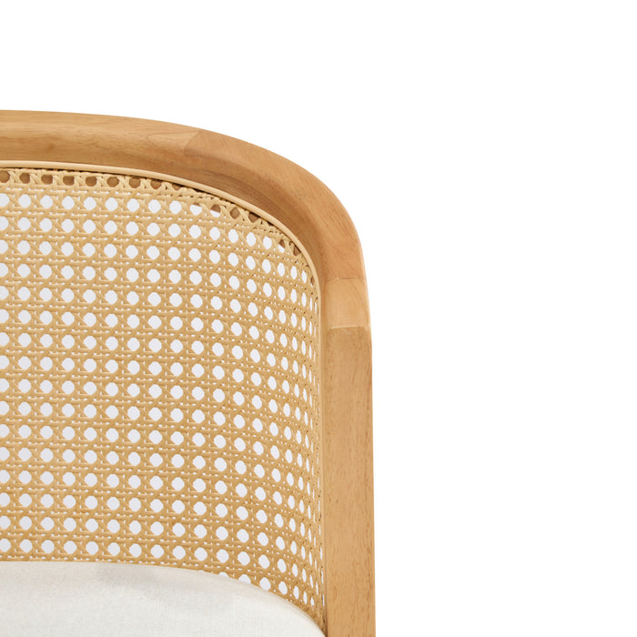 Tatti Rubber Wood Counter Stools with Cane Back Set of 4,Beige