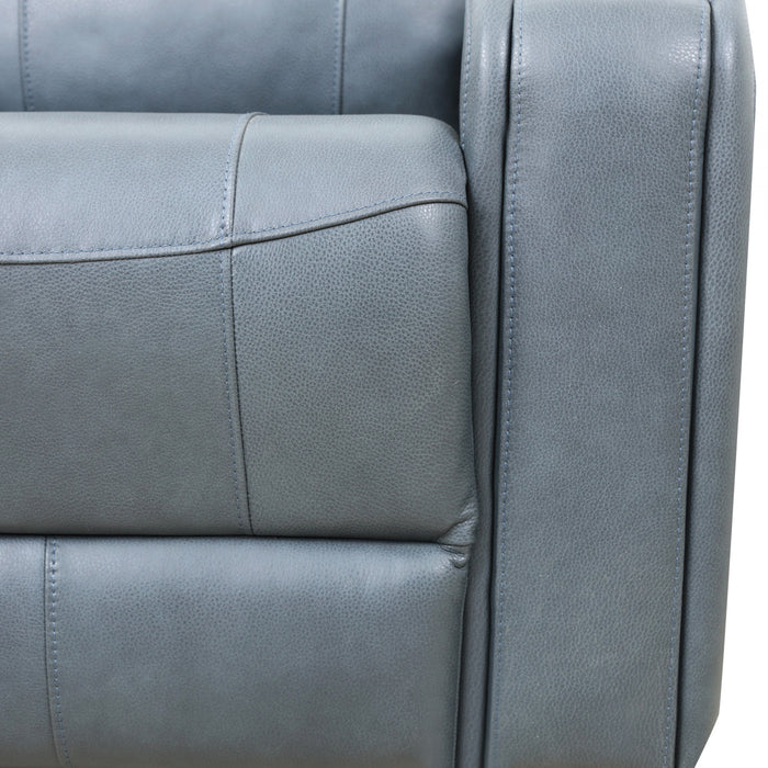 Bellamy 37 in. Leather Match Swivel Glider Recliner - Blue