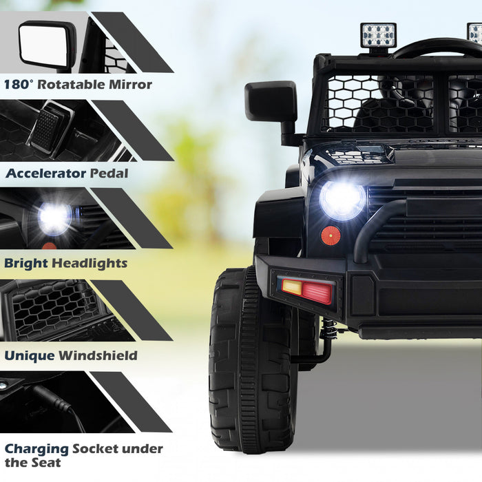 Costway 12v Battery Powered Ride On Truck Electric Kids Ride On Car With Remote Control 4-wheel Vehicle Toy For Boys & Girls