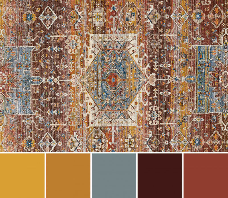 Dulce Traditional 9'0\" x Area Rug in Multi Indoor Area Rug