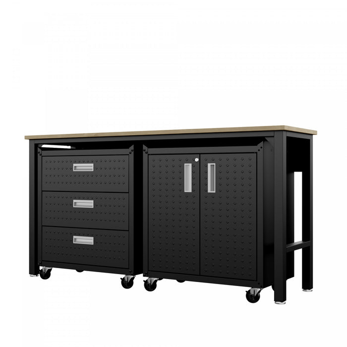 Fortress Modern 3-Piece Garage Set in Charcoal Gray Garage Storage