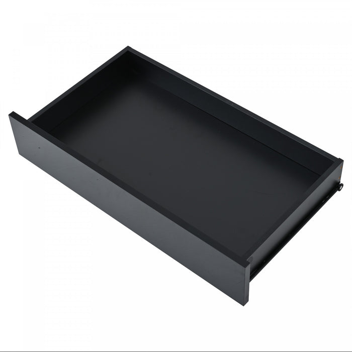 Oliver Height Adjustable Coffee Table with Drawer Cabinet LED Lighting and Storage,Black