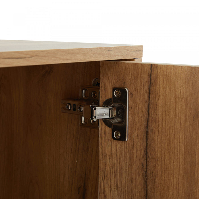 Mason TV Stand with Storage Cabinets and Open Shelving,Natural