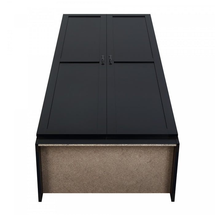 Hopkins Modern 2-Piece Wardrobe Closet in Black Armoire