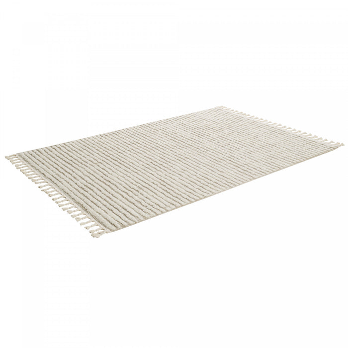 Quinto Beige Waves Shag Area Rug - 6'3\" x 9'