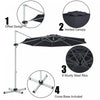 Costway 11' Patio Cantilever Offset Umbrella 360° Rotation Aluminum Tilt Grey