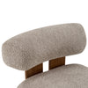 Luma Modern Boucle Lounge Chair with Rolled Backrest and Solid Wood Frame, Brown, Walnut | Luma Fauteuil de Salon Moderne en Bouclette a Dossier Enroule et Cadre en Bois Massif, Brun, Noyer