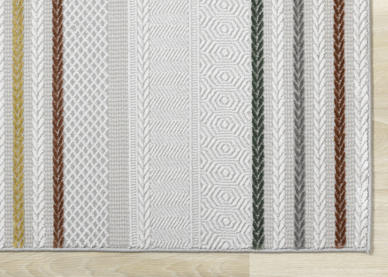 London Multi-Coloured Striped Area Rug - 5'3\" x 7'7\"