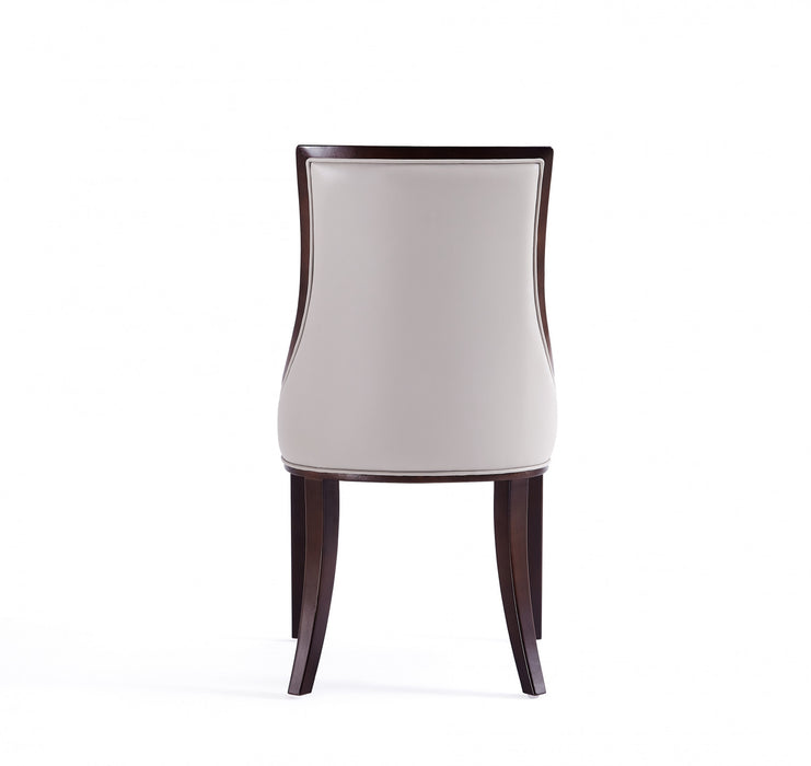 Grand Traditional Wood Upholstered Dining Chair in Light Gray - Set of 4