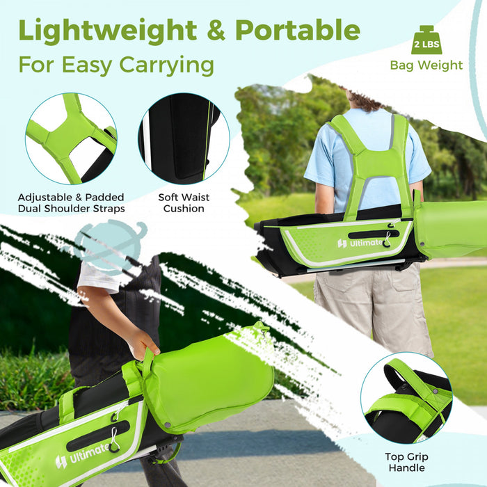 Ultimate Kids Golf Practice Set Junior Complete Golf Club Set For Kids Age 8-10 Years Old Green