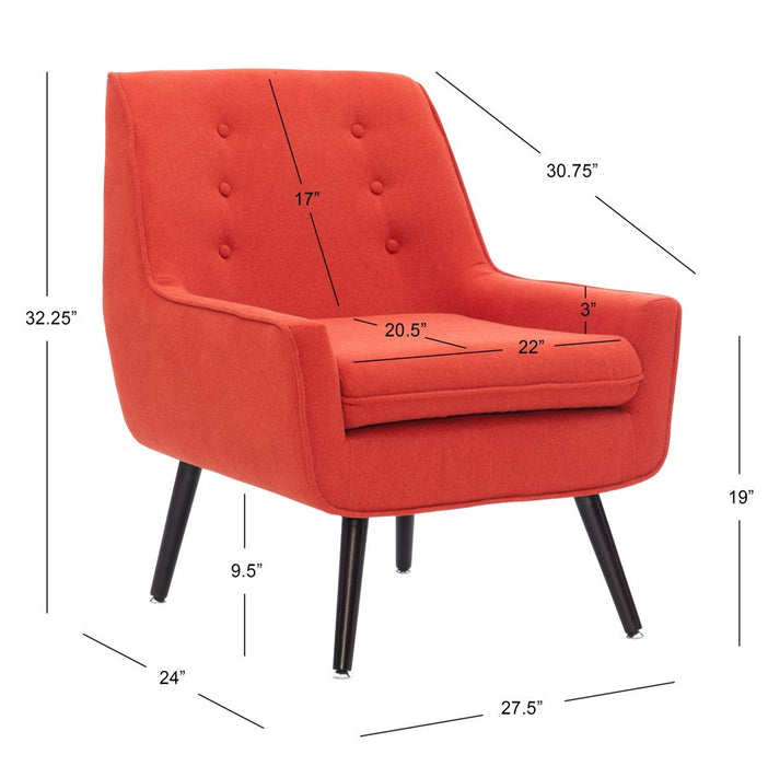 Trellis Pimento Fabric Accent Chair - Red