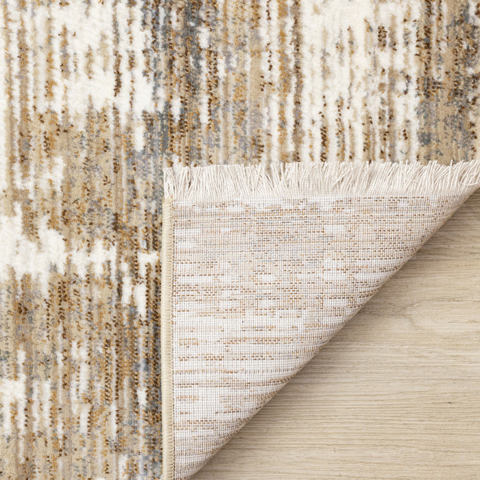 Sydney Brown Cream Grey Distressed Rug, 7'10\" x 10'2\" Indoor Area Rug