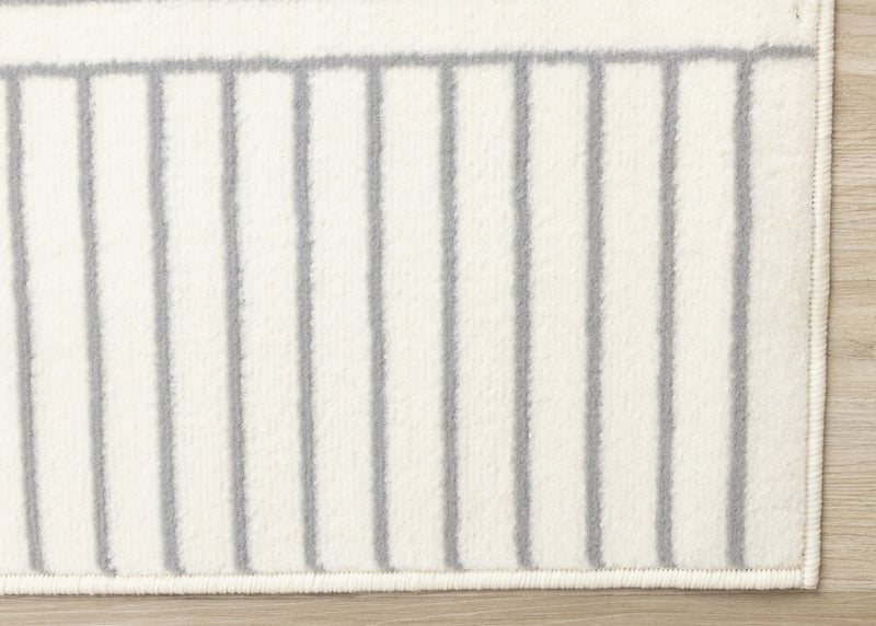 Forte White Grey Curved Arches Indoor Area Rug - 7'9\" x 10'6\"