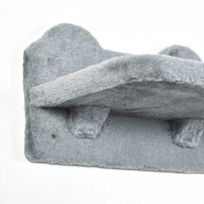 Pawhut Cat Wall Climber With Hammock, Scratching Post, 3 Steps, Jumping Platforms, Cat Wall Shelves For Relaxing, Sleeping, Climbing, Cat Wall Furniture For Indoor Cat - Grey