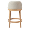 Amelia Ergonomic Rubberwood Counter Height Bar Stool Set of 2 with Upholstered Fabric,Natural | Amelia – Lot de 2 tabourets de bar de hauteur comptoir ergonomiques en bois d’hevea avec revetement en tissu, finition naturelle