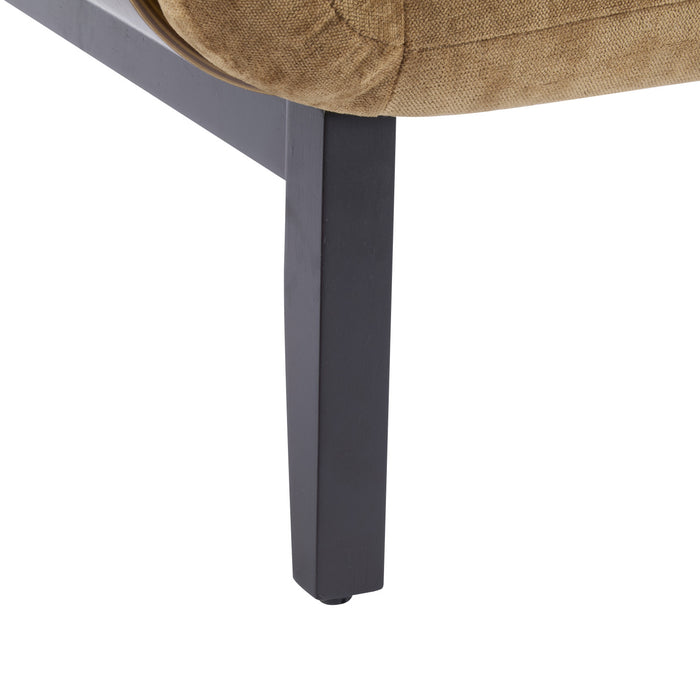 Audrey Solid Wood Ergonomic Accent Armchair with Fabric Upholstery,Khaki Accent Chair