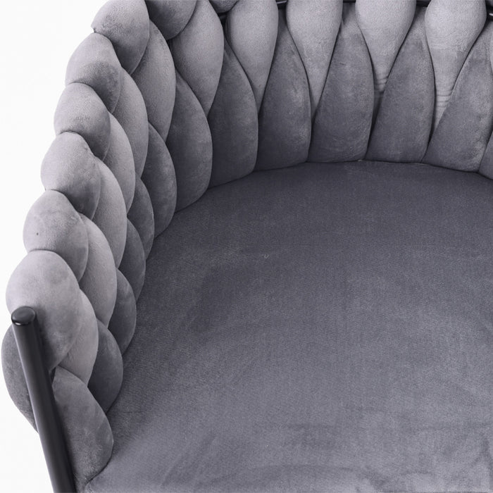 Amelia Velvet Swivel Dining Chairs with Tufted Upholstered and Metal Legs Set of 2, Grey