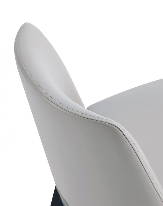 Gansevoort Modern Wood Vegan Leather Dining Chair in Light Gray - Set of 4