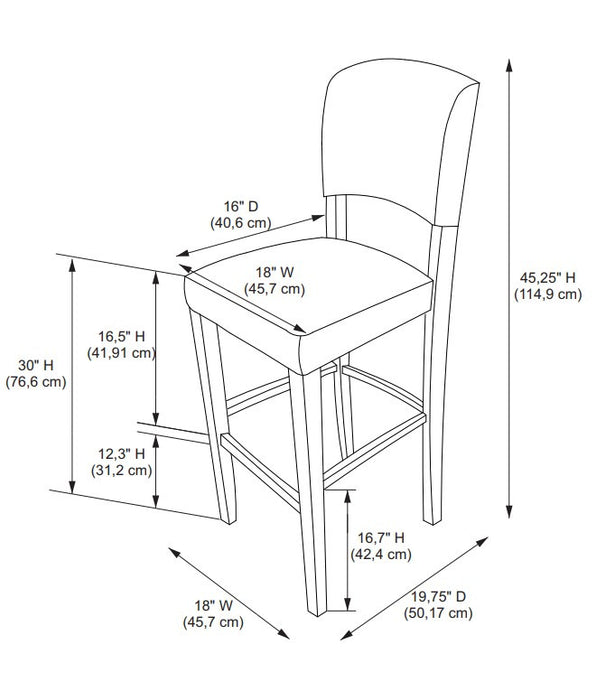 Monaco Faux Leather Barstool - Espresso
