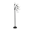 Skye 5 Light Adjustable Gooseneck Floor Lamp, Black & White, 67"H | Skye Lampadaire a 5 lumieres avec cols de cygne reglables, Noir et Blanc, 67 po H