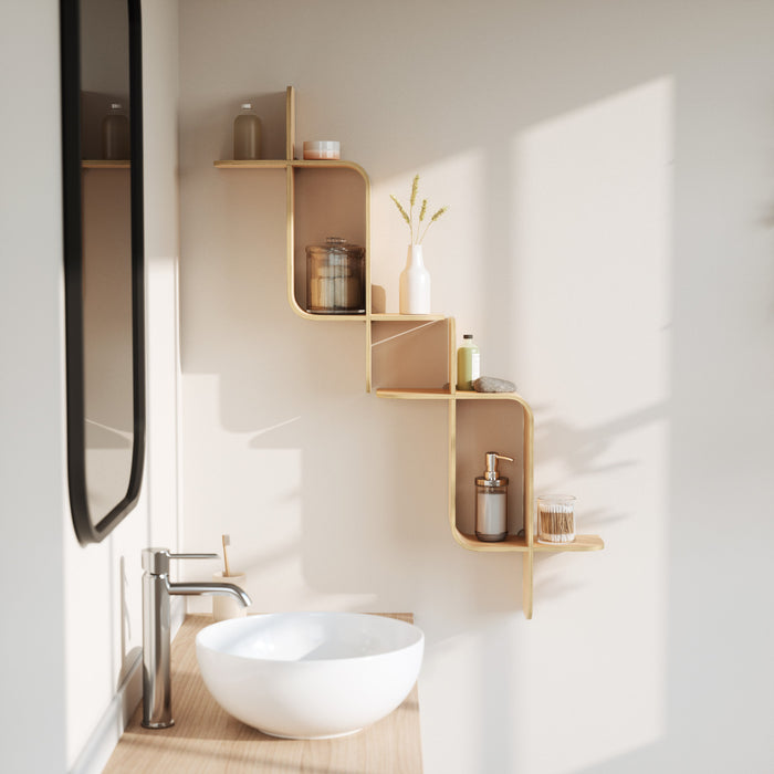 Umbra Modern Wood Montage Wall Shelf - Natural