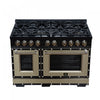 Forno Ambassador 48" Gas Range in Black, 8 Sealed Burners, 6.7 Cu.Ft. Ovens - FFSGS6299-48CPBLK | Cuisiniere a gaz Ambassador de 48 po, noire, 8 bruleurs scelles, fours de 6,7 pi³ – FFSGS6299-48CPBLK