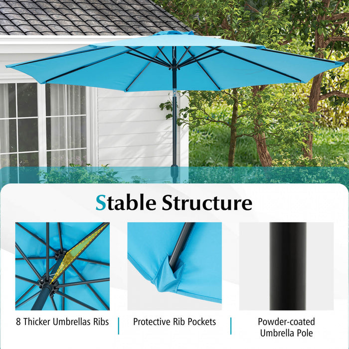 Costway 10FT Patio Umbrella Sunshade Market Steel Tilt with Tilt Mechanism Crank Handle