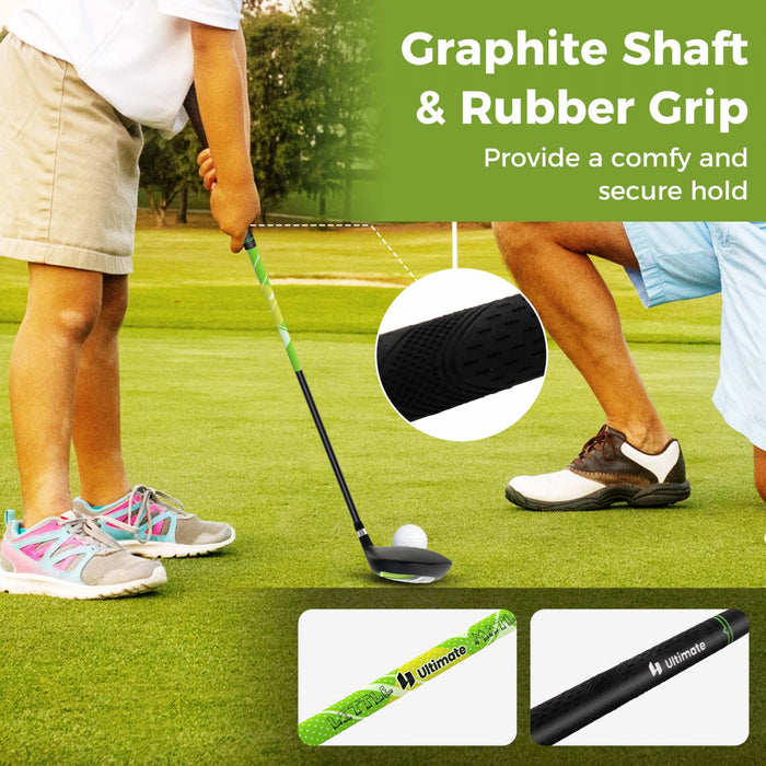 Ultimate Kids Golf Practice Set Junior Complete Golf Club Set For Kids Age 5-7 Years Old Green
