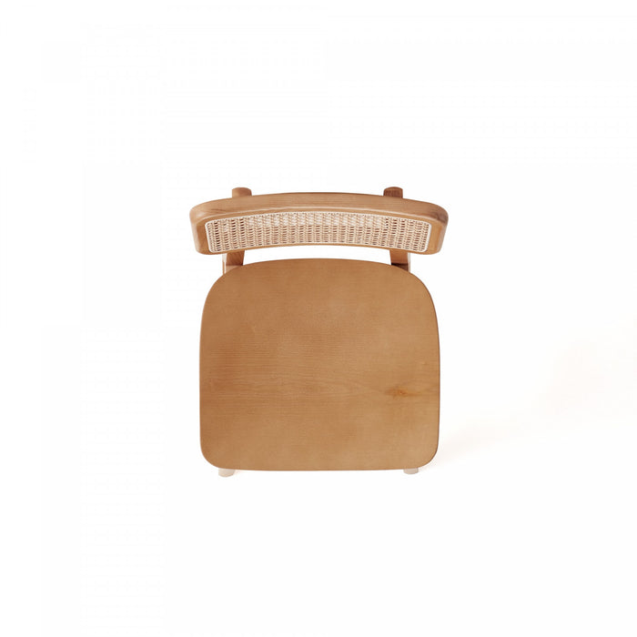 Versailles Industry Chic Cane Back Wood Counter Stool in Natural - Set of 3