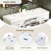 Sorelle 59 Inch Double Sink Bathroom Vanity with Resin Sinks and 3 Drawers, White | Sorelle Meuble-Lavabo Double 59 po avec Vasques en Resine et 3 Tiroirs, Blanc