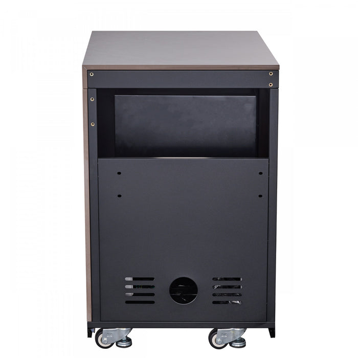 Forno Rimini Outdoor Kitchen, 62,600 BTU, 2.4 cu.ft. Refrigerator, Grey Countertops - FODKT2544BLK