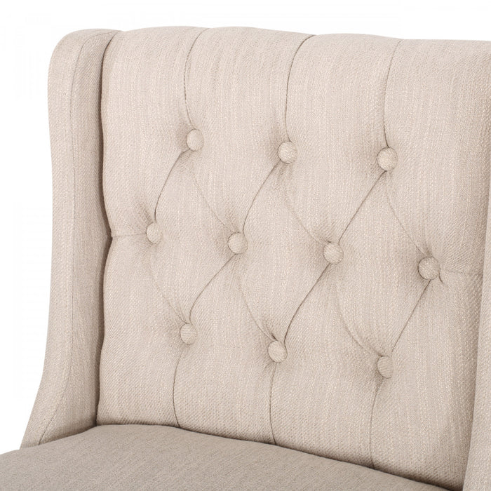 Bruce 30.5\" Counter Height Bar Stools Set Of 2 With Metal Legs And Fabric Upholstery, Beige