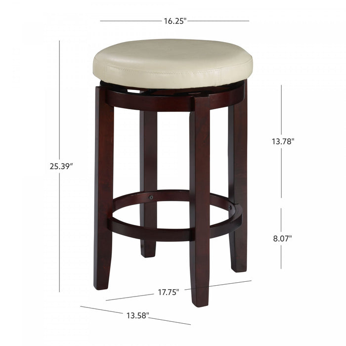 Maya Faux Leather Counter-Height Stool - Beige