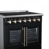 Forno Massimo 36 Inch French Door Electric range, 5 radiant burners, 5.36 cu.ft., Black - FFSEL6955-36BLK Electric Range | Cuisiniere electrique Massimo de 36 po a portes francaises, 5 foyers, 5,36 pi³, noir – FFSEL6955-36BLK