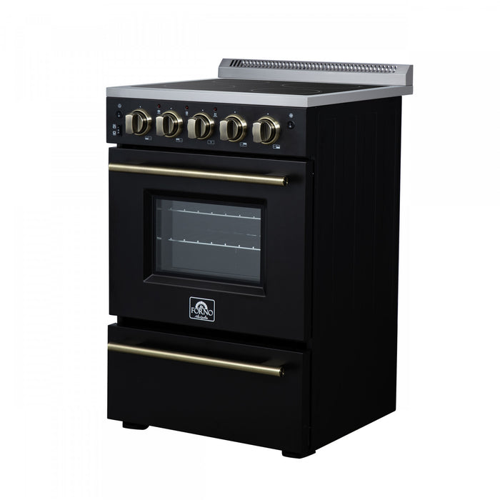 Forno Loiano 24 Inch Freestanding Electric Range in Black, 2.3 cu.ft. with Storage Drawer - FFSEL6099-24BLK
