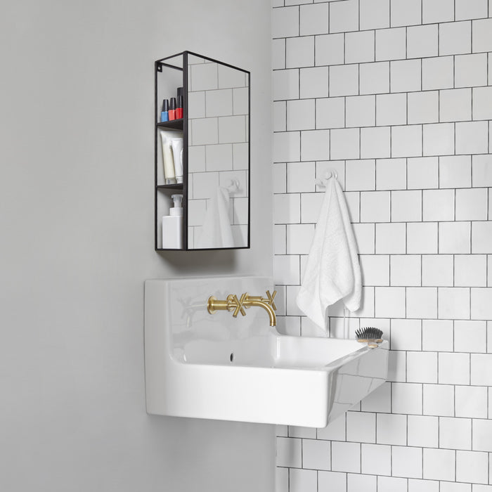 Umbra Cubiko Wall Mirror and Storage Unit - Black