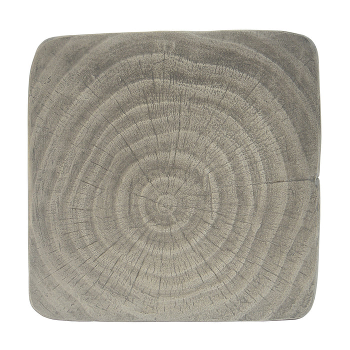Miro 16\" Modern Twisted Hourglass MGO Accent Table, Faux Wood Grain Indoor Side Table, Grey