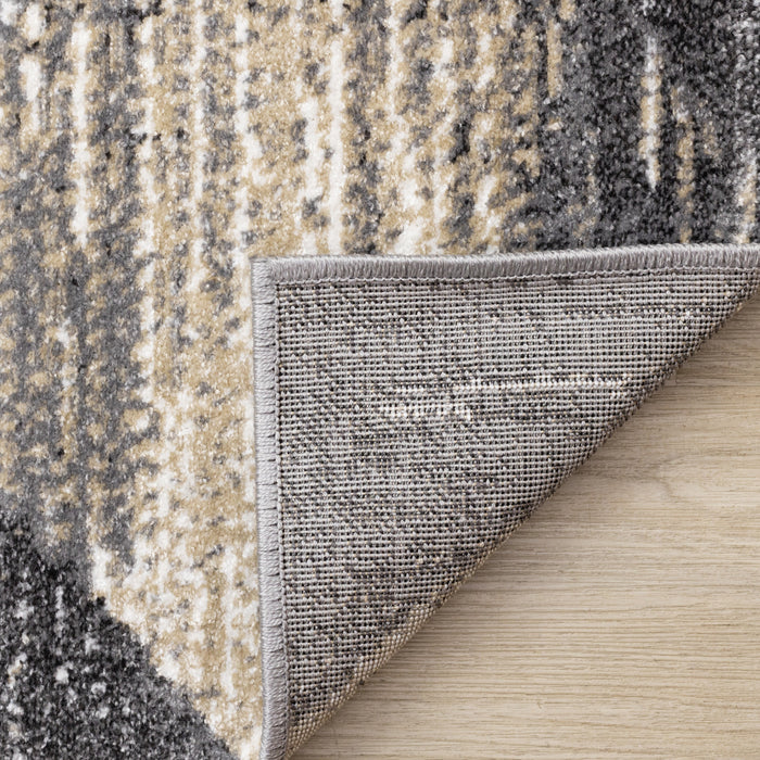 Dayton Grey Beige White Distressed Diamond Pattern Rug, 5'3\" x 7'7\" Indoor Area Rug