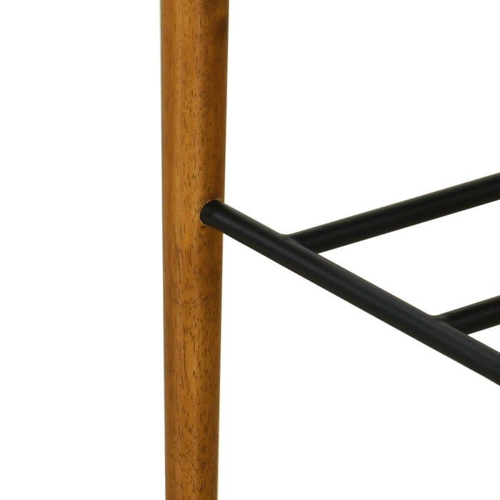 Sophia Indoor Modern Rubberwood Bar Stool Set of 2 with Supportive Backrest,White&Walnut