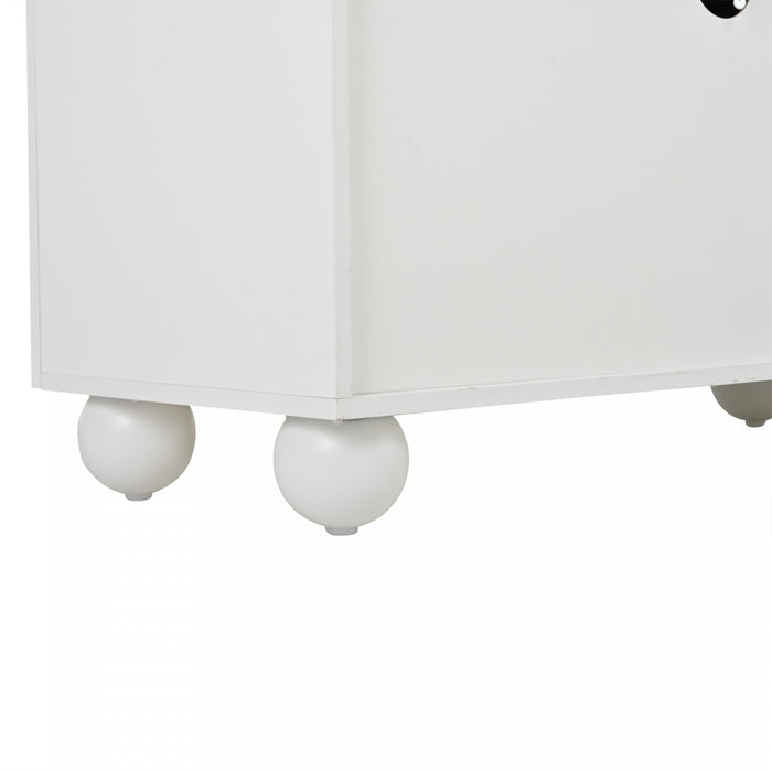 Nathan TV Stand with 4 Doors Large Storage,White